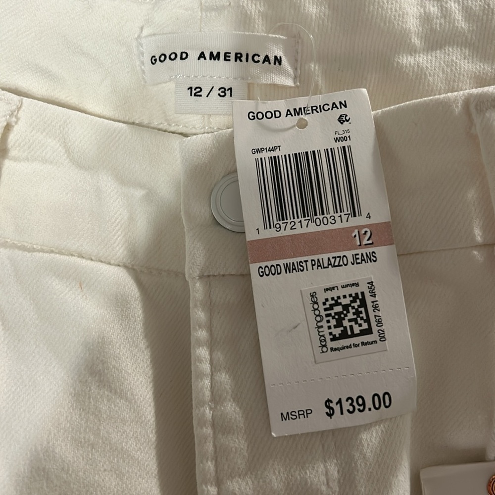 Good American White Wide Leg Flare Jeans - Picture 4 of 4